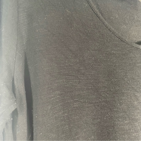 White House Black Market Black Slub Knit Long Sleeve V Neck T Shirt Size Small - Picture 6 of 14